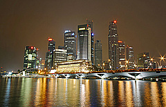 Singapore,Skyline at Night